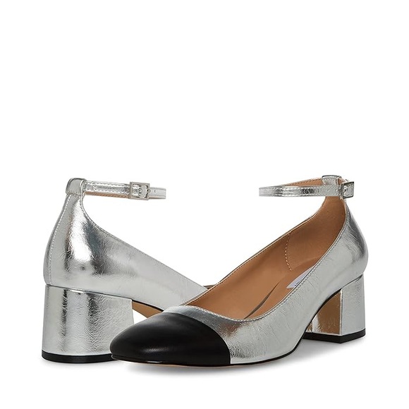 Steve Madden Silver and Black Flats - Picture 1 of 7